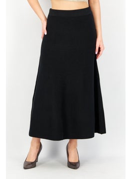 اشتري Women Solid A-Line Skirt, Black في الامارات