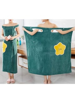 اشتري Wearable Bath Towel Wearable Bath Towel Bathrobe With Snap Button And Pocket Bathrobe Pajamas Suitable For Sauna Beach Swimming Pool Gym Travel في السعودية