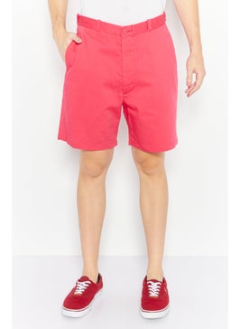 اشتري Men Solid Chino Short, Dark Pink في الامارات