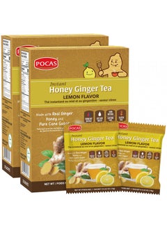 Buy Pocas Honey Ginger Tea - Instant Tea Powder Packets with Lemon & Ginger Honey Crystals Tea, Non-GMO/Gluten Free/Caffeine Free Tea, 20 Count (Pack of 2) in UAE