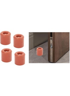 اشتري Pack Of 4 Door Stopper Red Rubber Slip Resistant For Tiles Carpet Wood And Laminate Floors And Other Floor Surfaces Stop 25Mm x 30Mm في الامارات