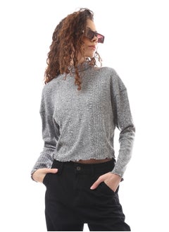 Buy Heather Grey High Neck Tee in Egypt