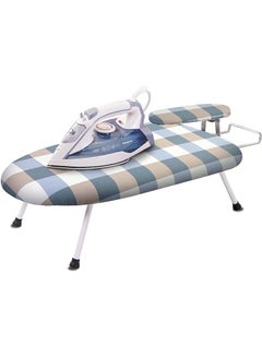 Buy Tabletop Ironing Board With Fixed Sleeve  With Mesh Metal Base & Cotton Cover Portable Folding Mini Iron Board For Sewing Household Craft Room Dorm (Blue) in Saudi Arabia