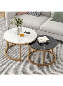 Buy 2 Round Coffee Table With Metal Frame in UAE