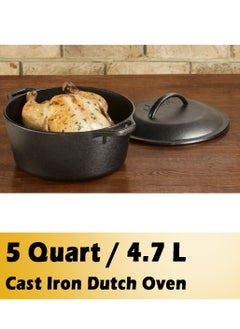 Buy L8DOL3CN 5 Quart 4.7LNon Stick Cast Iron Dutch Oven Perfect for camping Also in UAE