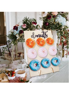 اشتري Wood Donut Wall Display Stand Reusable Doughnuts Stands Board Holder Hold 9 Donuts في السعودية