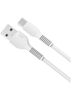 Buy Miccell 2.4A PVC USB TO Type-C charging Cable 1M White – VQ-D88 in UAE