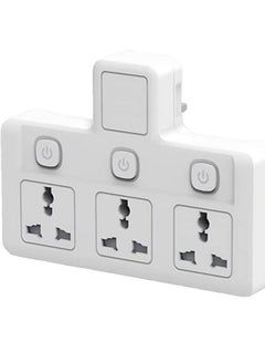 Buy Multi Plug Power Extension Socket Adapter, 3 Way Universal Wall Electrical Extender Outlet, UK 3 Pin Electric Power Sockets for Home, Office, Kitchen (3 Way) in UAE