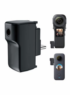 اشتري ONE X2 Dual Mic Adapter, Upgraded 3.5mm Input Mic Compatible with Insta360 ONE RS 1 Inch X2 Extrenal Microphones and USB-C Port, Insta360 ONE X2 Mic Action Camera Accesories في الامارات