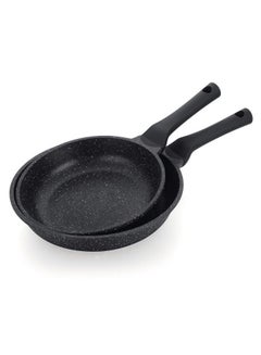 Buy Prestige Essentials Granite Non Stick Set Combo | 24cm + 28CM Fry Pan Set |  Induction Cookware Set 2 Pieces - Black in UAE