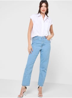 Buy High Waist Straight Jeans in UAE