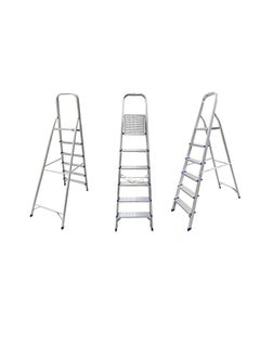 اشتري Aluminum 6 Steps Ladder, Folding Ladders Step Stool With Non-Slip Pedal, Lightweight, Portable, Home, Kitchen & Office في الامارات