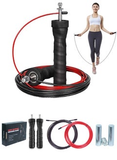Buy Professional Steel Wire Jump Rope For Skipping Workout, Weight Loss, Fitness ,Sports, Training, Boxing And Gym With Removable Weights and Adjustable Steel Cable And Ball Bearing High Speed Jump Rope in Saudi Arabia