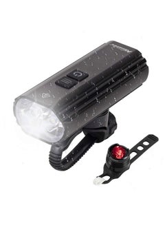 Buy Bl06 Bike Headlight Front And Back Usb Rechargeable 2Pcs Xmlt6 Bicycle Light Set Ipx6 Waterproof 5 Lighting Mode With Battery Indicator, Aluminum Case For Mountain Cycle Night Rider in UAE