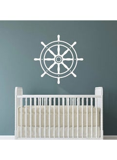 Buy Home Gallery Ship Wheel Sticker wall art 55x55 cm White in Egypt