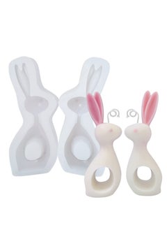 Buy 2Pcs Silicone Mold 3D Couple Rabbit Candle Molds for Making, Bunny Mold, DIY Plaster Soap Craft Making Tool in Saudi Arabia