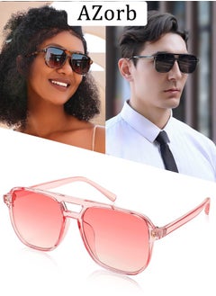 Buy 70s Aviator Sunglasses Women Men Fashion Square Frame Sun Glassess Men's Ladies Sunglasses Accessories Vintage Sunglass for UV400 Protection Shades Pink in Saudi Arabia