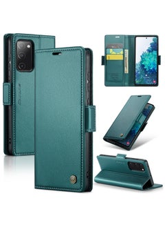 Buy CaseMe Flip Wallet Case For Samsung Galaxy S20 FE RFID Blocking PU Leather Wallet Flip Folio Case with Card Holder Kickstand Shockproof Phone Cover - Green in Egypt