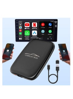 اشتري 2-in-1 Wireless CarPlay and Android Auto Adapter for Factory Wired CarPlay Cars - CarPlay Dongle with Built-in Netflix and YouTube - Convert Wired to Wireless CarPlay Adapter في الامارات