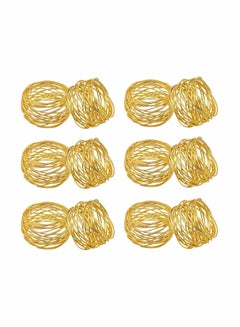Buy Gold Mesh Metal Napkin Ring Holders Set of 12 for Dining Anniversary Birthday Candlelight Dinner Holiday Party of Table Setting Table Decoration Wedding Dining Table Decoration Setting in Saudi Arabia