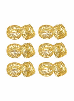 Buy Gold Mesh Metal Napkin Ring Holders Set of 12 for Dining Anniversary Birthday Candlelight Dinner Holiday Party of Table Setting Table Decoration Wedding Dining Table Decoration Setting in Saudi Arabia