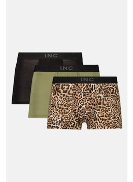 Buy Men 3 Pcs Textured Trunks, Black/Green/Brown in Saudi Arabia