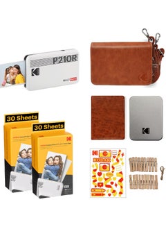 اشتري KODAK Mini 2 Retro 4PASS Portable Photo Printer (2.1x3.4 inches) + 60 Sheets Gift Bundle, White في الامارات
