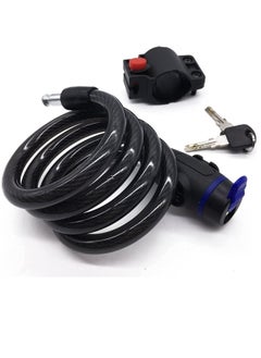 اشتري Bike Key Lock Cable Steel Coiled Secure Lock with Integrated Key Lock Mounting Bracket for Bicycle Stroller Scooter Electric Cycle Outdoor 1.2M (4 Feet) 1/2 Inch Diameter في السعودية