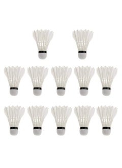 Buy Badminton Feather Shuttlecocks, with Great Durability & Stability & Control, Suitable for Beginner Level Players and Club Session, 12PCS per Tube in UAE