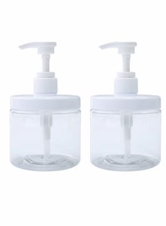 Buy Plastic Pump Bottles, 2 Pcs  Refillable Pump Bottle Dispenser, 500ml/17oz Hand Gel Dispenser in UAE