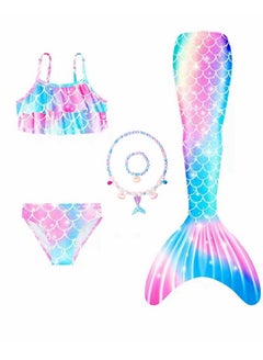 Buy COOLBABY Girls Three-piece Children's Mermaid Swimsuit Mermaid Tail Swimsuit Mermaid Swimwear (size 110) in UAE