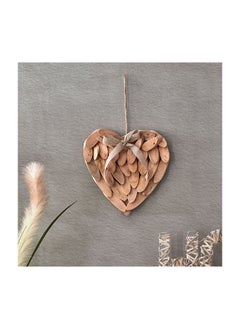 Buy Lumber Natural Wooden Heart Hanging Decor 24.5 x 24.5 x 25 cm in Saudi Arabia