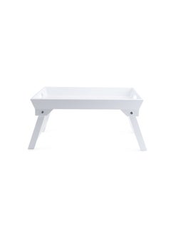 Buy Cove Bed Tray Table with Foldable Legs 47.5x31.5x25cm-White in UAE