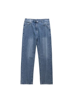 اشتري 2023 High-Quality Basic Denim Jeans Unisex Medium Blue في السعودية