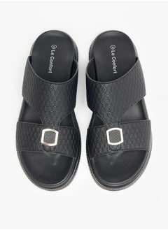 اشتري Textured Slip-On Sandals في الامارات