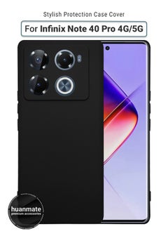 Buy Infinix Note 40 Pro 4G/5G Silicone Cover Black - Premium 2.0mm TPU Silicon, Enhanced Camera Protection with Lens Shield, Shockproof & Water-Proof Cover for Infinix Note 40 Pro 4G/5G in Saudi Arabia