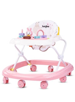Buy Zato Baby Walker For Kids Foldable Kids Walker With 3 Position Adjustable Height Musical Toy Bar Rattle Kids Activity Walker For Toddlers Walker For Baby Boy Girl 6 To 24 Months Pink in UAE