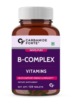 اشتري Carbamide Forte Vitamin B-Complex Tablets - 100% RDA for B Vitamins with B1, B2, B3, B5, B6, B9 & Vitamin B12 | Vitamin B Complex Supplements for Women & Men - 120 Vegetarian Tablets في الامارات