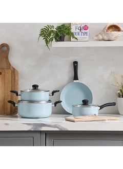 اشتري 7-Piece Cookware Set with Marble Coating 24x24 cm في الامارات