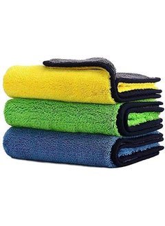 Buy 3-Pieces Microfiber Car Drying Towel Set in Saudi Arabia