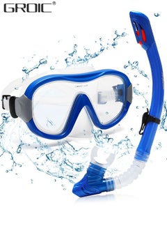 اشتري Dry Snorkel Set Snorkel Mask, Snorkeling Gear for Adults, 180°Panoramic Wide View Diving Mask Breathing Freely Snorkel Mask for Snorkeling Scuba Diving Swimming Travel في الامارات