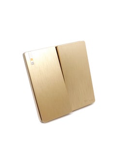 Buy Electric wall switch, Double button, one line, golden, piano design in Saudi Arabia