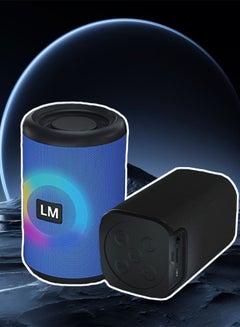 Buy RGB Light Waterproof Bluetooth 5.0 for Outdoor Home Party Travel Portable Wireless Bluetooth Speaker（Black） in Saudi Arabia