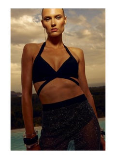 اشتري Bandage Halter Neck Strappy Bikini Top في الامارات