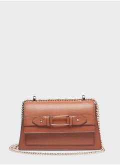 Buy Chain Detail Flap Over Crossbody in UAE