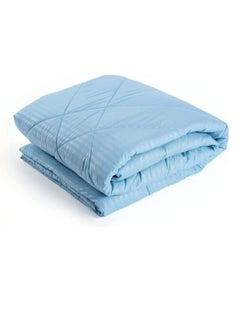 اشتري PAN Home Home Furnishings Basic Stripe Roll Comforter Aqua 150X220 Blue في الامارات