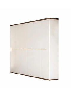 Buy Avenue 6-Door Wardrobe - Double Design, Chipboard with Melamine Protection, White and Wood Finish in Saudi Arabia