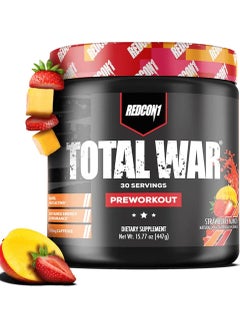 Buy Total War Pre Workout Strawberry Mango 30 Servings 447g in UAE