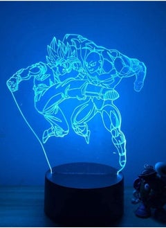 اشتري 3D Illusion Lamp 3D LED Multicolor Night Light Dragon Ball Goku Super Saiyan Action Figure 7/16 Colors Touch Optical Illusion Table Lamp Home Decoration ModeGoku Vs God في الامارات