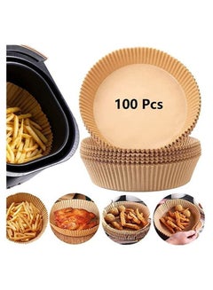 Buy 100 PCS Air Fryer Disposable Paper Liner, Non-Stick Air Fryer Liners, Round Food Grade Baking Paper for Air Fryer Oven Roasting Microwave in UAE